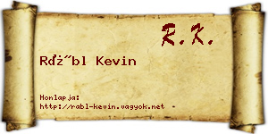 Rábl Kevin névjegykártya